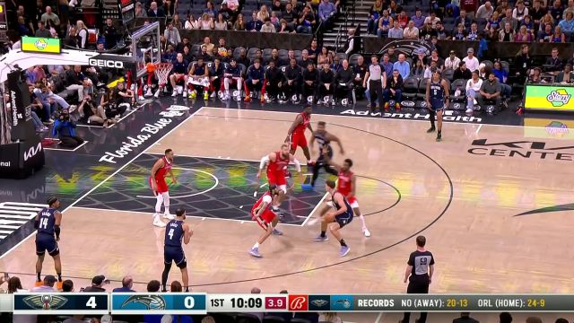 【2024年03月22日 鹈鹕vs魔术集锦】弹道无需修正 弗朗茨瓦格纳撤步三分稳稳命中