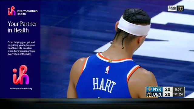 【2024年03月22日】NBA常规赛：尼克斯vs掘金第1节英文原声录像回放