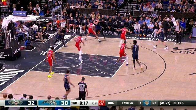 【2024年03月22日 鹈鹕vs魔术集锦】边线球玩个小配合 莫里兹瓦格纳接球起飞单臂炸筐