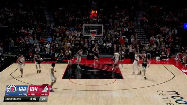 【2024年03月23日 快船vs开拓者集锦】汗流浃背了吧？开拓者众将最后时刻疯狂反扑 内外开花将比分追至个位数