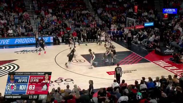 【2024年03月23日 快船vs开拓者集锦】这是要收比赛？曼恩末节忽然发难 一人连取五分扩大分差