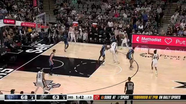 【2024年03月23日】灰熊vs马刺第3节英文原声录像回放