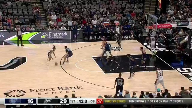 【2024年03月23日】灰熊vs马刺第1节中文解说录像回放