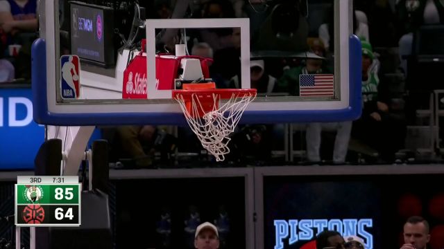 【2024年03月23日 凯尔特人vs活塞集锦】手感来了挡都挡不住 布朗外线拉弓射箭连飙三分势不可挡