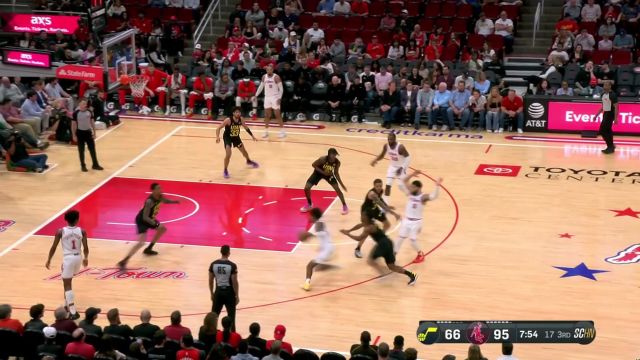 【2024年03月24日 爵士vs火箭集锦】胆大心细！科林斯鬼手刀球助攻塞克斯顿疾驰上篮造杀伤