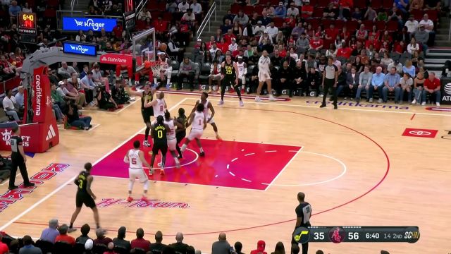 【2024年03月24日 爵士vs火箭集锦】充分发挥身体优势！凯斯勒蜻蜓点水空切上篮打成2+1