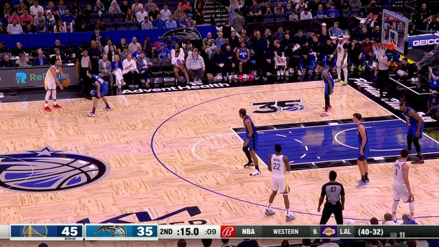 【2024年03月28日 勇士vs魔术集锦】直接往后场扔就行了 班凯罗冲锋在前1打0双手暴扣