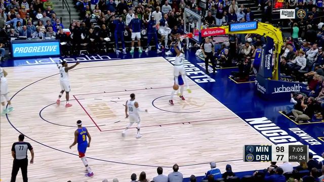 【2024年03月30日 森林狼vs掘金集锦】反击迅猛无比 麦克丹尼尔斯一马当先飞身暴扣