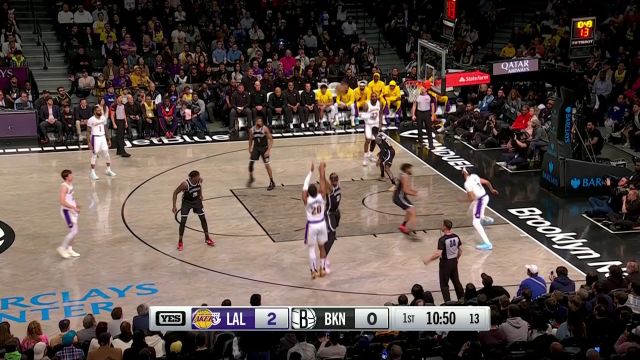 【2024年04月01日 湖人vs篮网集锦】自投自抢将功补过 八村垒妙传助飞浓眉空接背扣