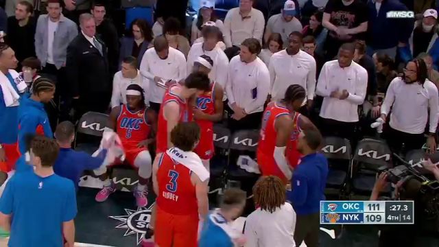 【2024年04月01日】NBA常规赛：雷霆vs尼克斯第4节英文原声录像回放