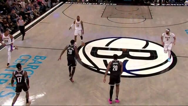 【2024年04月01日 湖人vs篮网集锦】詹眉连线太惊艳！ 老詹妙传浓眉空接暴扣