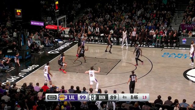 【2024年04月01日 湖人vs篮网集锦】埋伏禁区强势发难 里夫斯助飞八村垒空接扣篮