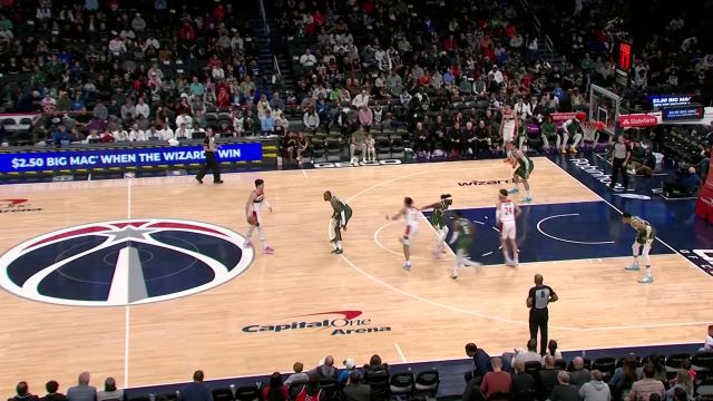 【2024年04月03日 雄鹿vs奇才集锦】慢工出细活！奇才多点连线助攻阿夫迪亚干拔重扣碾压禁区