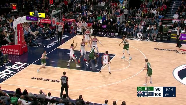 【2024年04月03日 雄鹿vs奇才集锦】得分能力无解 字母哥包围圈点飞防守上篮打成2+1