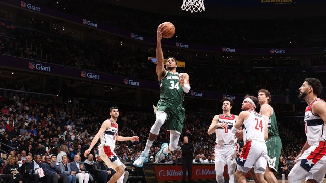 【2024年04月03日 雄鹿vs奇才集锦】雄鹿vs奇才五佳球 字母哥空接暴扣肆虐禁区 克劳德压哨三分夺魂摄魄