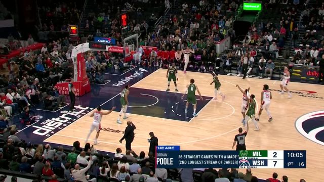 【2024年04月03日 雄鹿vs奇才集锦】手感准的不像话！普尔外线无死角连续飚射三分球夺魂摄魄