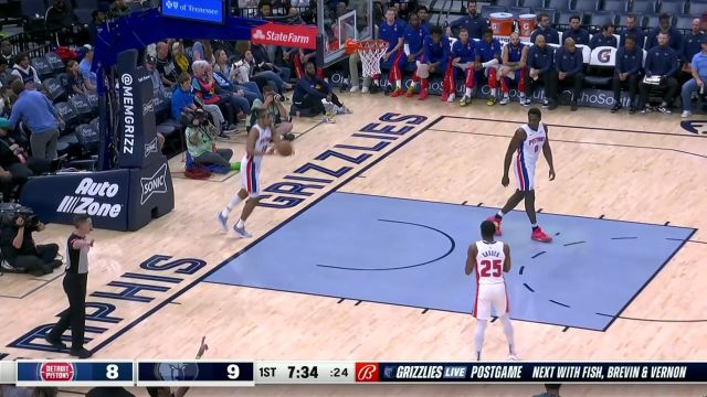 【2024年04月06日 活塞vs灰熊集锦】大前锋也有小后卫的心 GG杰克逊超远三分手起刀落