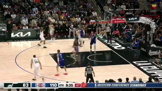 【2024年04月06日】NBA常规赛：爵士vs快船第4节英文原声录像回放