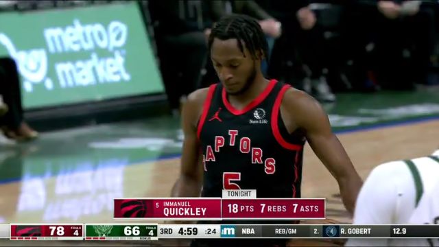 【2024年04月06日】NBA常规赛：猛龙vs雄鹿第3节中文解说录像回放