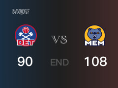 活塞vs灰熊战况：小皮蓬16分杰登-艾维31分 灰熊力克活塞