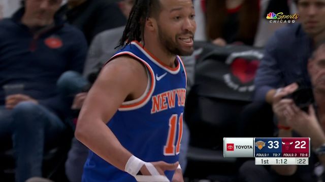 【2024年04月10日 尼克斯vs公牛集锦】将进攻火力彻底拉满！布伦森两记三分球连投连中弹无虚发