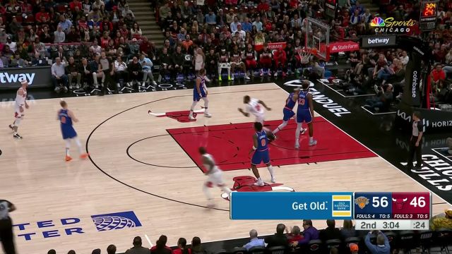 【2024年04月10日 尼克斯vs公牛集锦】得分就像开闸放水！贾文特-格林德罗赞科比-怀特连得6分