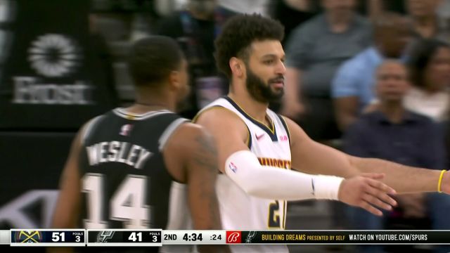 【2024年04月13日 掘金vs马刺集锦】持续拉开分差！ 穆雷命中高难度三分打停马刺