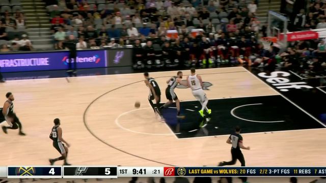 【2024年04月13日 掘金vs马刺集锦】兑现天赋的时刻到了！ 文班亚马抢断快攻接球单手滑翔炸筐