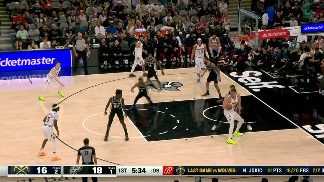 【2024年04月13日 掘金vs马刺集锦】外线手感开始爆发！ 穆雷外线连中两记三分反超比分