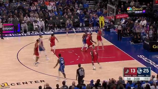 【2024年04月15日】NBA常规赛：开拓者vs国王第1节英文原声录像回放