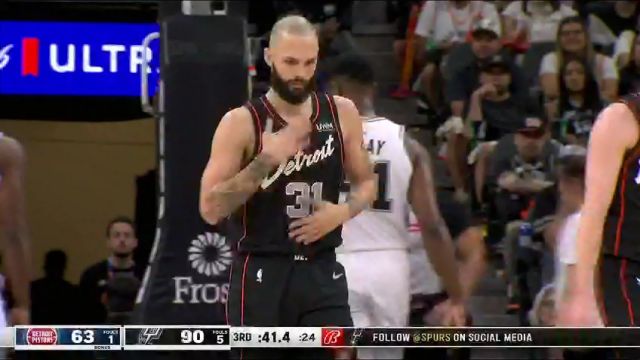 【2024年04月15日】NBA常规赛：活塞vs马刺第3节英文原声录像回放