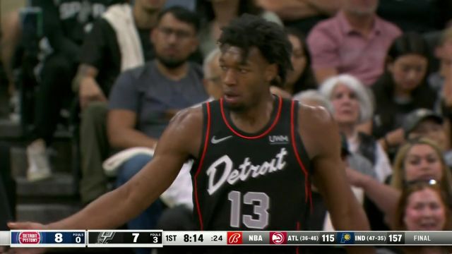 【2024年04月15日 活塞vs马刺集锦】活塞95-123马刺 马刺全队八人上双收官战大胜活塞