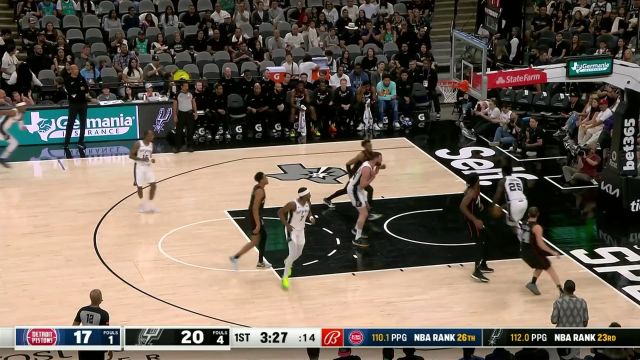 【2024年04月15日 活塞vs马刺集锦】篮下抢板一步登天 赛迪甩开防守上演空中转体暴扣