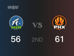 NBA季后赛：半场结束，太阳以61-56领先森林狼，杜兰特20分5篮板4助攻