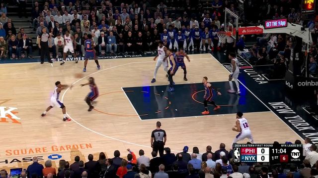 【2024年05月01日 76人vs尼克斯集锦】手感来了防不住 哈里斯开局里突外投连得5分