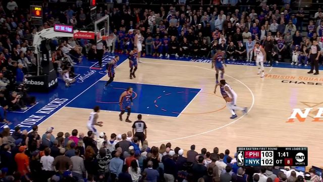 【2024年05月01日 76人vs尼克斯集锦】终于觉醒了！恩比德先造2+1随后排球大帽完成自我救赎