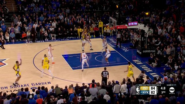 【2024年05月07日 步行者vs尼克斯集锦】步行者vs尼克斯五佳球 特纳胯下换手风车暴扣 哈滕后场超远三分压哨命中