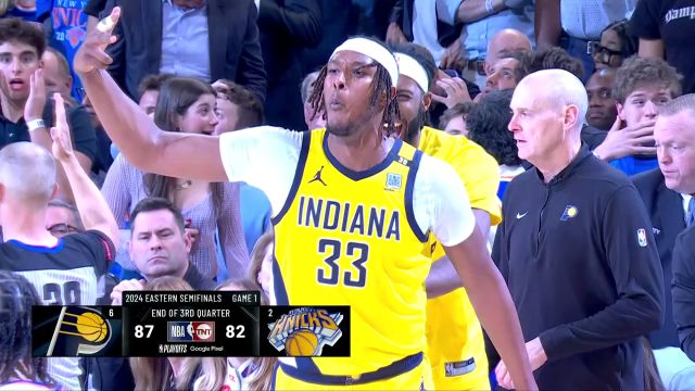 【2024年05月07日 步行者vs尼克斯集锦】球进灯亮方显英雄本色！特纳临危受命压哨三分命中神仙球