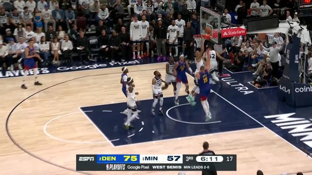 【2024年05月11日 掘金vs森林狼集锦】这就是人类五花肉精华！ 约老师内线连得六分+连线戈登双手暴扣