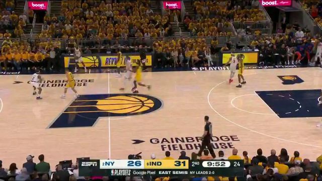 【2024年05月11日】NBA季后赛：尼克斯vs步行者第2节英文原声录像回放