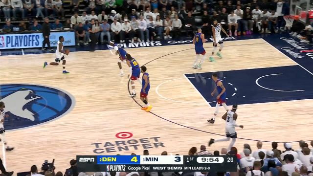 【2024年05月11日 掘金vs森林狼集锦】外线手感爆发！爱德华兹携手唐斯开局连中两记三分