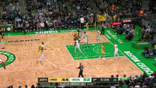 【2024年05月22日 步行者vs凯尔特人集锦】手感热得发烫！特纳外线鬼魅撤步三分一箭穿心