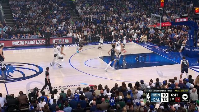 【2024年05月27日 森林狼vs独行侠集锦】禁区予取予求！莱夫利连续吃饼暴扣炸筐提升士气