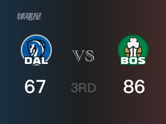 三节战罢，凯尔特人86-67领先独行侠，末节再战