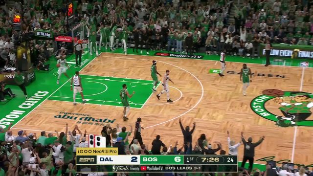 【2024年06月18日 独行侠vs凯尔特人集锦】及时续上火力 霍福德抓住机会三分命中打停独行侠