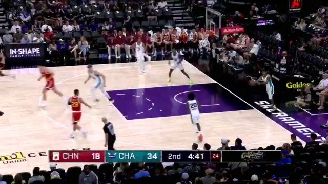 【2024年07月08日 中国vs黄蜂集锦】没有什么能够阻挡！廖三宁顶开防守抛投命中