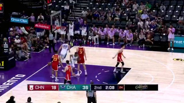 【2024年07月08日 中国vs黄蜂集锦】逮到机会尽情秀！巴特尔连续送上两记扣篮表演