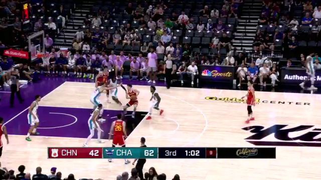 【2024年07月08日 中国vs黄蜂集锦】任你怎么防！程帅澎急停中距离手拿把攥