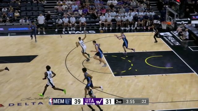 【2024年07月09日 灰熊vs爵士集锦】在内线如鱼得水  周志豪发挥身体天赋在内线无人可挡