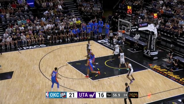 【2024年07月10日 雷霆vs爵士集锦】火力全开内外开花 迪昂先送三分再演暴扣